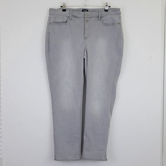 NYDJ Sheri Slim Straight Ankle Double Button Jean in Gale Gray - Picture 3 of 14